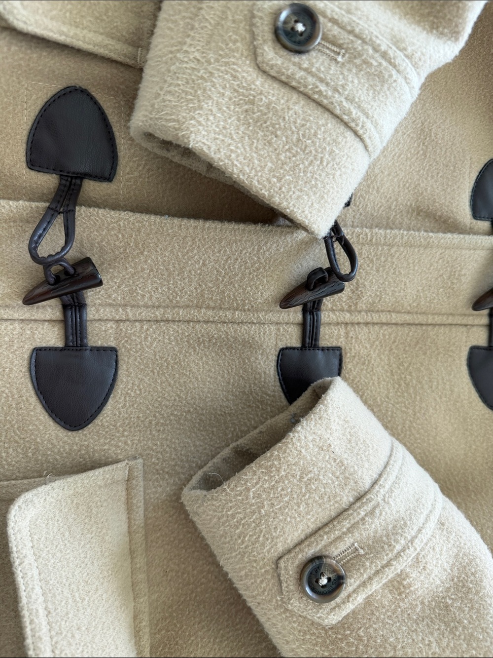 Brooks Brothers Camel Tan Wool Toggle Coat with Hood Size 12. Trench coat 🧥 - Picture 13 of 16